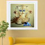 Cute Cat Kitten 5D DIY Embroidery Diamond Painting Home Wall Decor Hand Craft