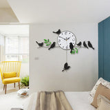 Creative Modern Birds Analog Silent Quartz Swing Wall Clock Home Decor Gift