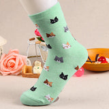 Women's Autumn Winter Stylish Cute Cat Cartoon Animal Pattern Cotton Ankle Socks
