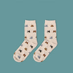 Women's Autumn Winter Stylish Cute Cat Cartoon Animal Pattern Cotton Ankle Socks