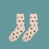 Women's Autumn Winter Stylish Cute Cat Cartoon Animal Pattern Cotton Ankle Socks