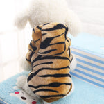 Dog Puppy Hoodie Tiger Style Warm Flannel Dog Clothing Costume Winter Warm Coat