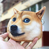 Funny Dog Face Coin Purse Shiba Inu Husky Head Zipper Wallet Keys Pouch Gift