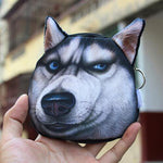 Funny Dog Face Coin Purse Shiba Inu Husky Head Zipper Wallet Keys Pouch Gift
