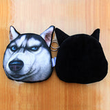 Funny Dog Face Coin Purse Shiba Inu Husky Head Zipper Wallet Keys Pouch Gift