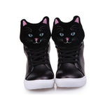 CHAISHOU 2017 ladies spring new small white shoes kitten head shoes high top shoes student leisure flat shoes