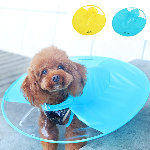 Dog Funny Round rain coat Pet raincoat hooded waterproof round dish Costumes for small dog , FZC002
