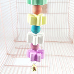 Flower Shape Bell Parrot Toy Pet Bird Climbing Biting Chewing Hanging Cage Decor