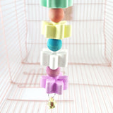 Flower Shape Bell Parrot Toy Pet Bird Climbing Biting Chewing Hanging Cage Decor