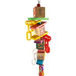Colorful Bird Pet Parrot Parakeet Budgie Wood Swing Stand Chew Hanging Toys