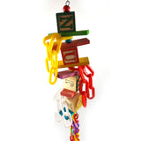 Colorful Bird Pet Parrot Parakeet Budgie Wood Swing Stand Chew Hanging Toys