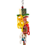 Colorful Bird Pet Parrot Parakeet Budgie Wood Swing Stand Chew Hanging Toys