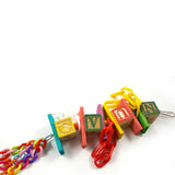 Colorful Bird Pet Parrot Parakeet Budgie Wood Swing Stand Chew Hanging Toys