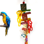 Colorful Bird Pet Parrot Parakeet Budgie Wood Swing Stand Chew Hanging Toys