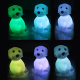 Lovely Dog Colorful Night Light Kids Bedside Lamp Home Bedroom Desktop Decor