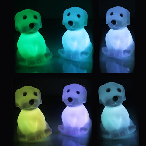 Lovely Dog Colorful Night Light Kids Bedside Lamp Home Bedroom Desktop Decor