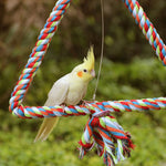 Triangle Cotton Rope Swing Pet Birds Parrot Biting Grinding Climbing Cage Toy