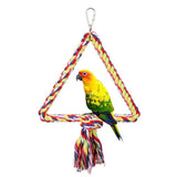 Triangle Cotton Rope Swing Pet Birds Parrot Biting Grinding Climbing Cage Toy