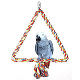 Triangle Cotton Rope Swing Pet Birds Parrot Biting Grinding Climbing Cage Toy