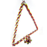 Triangle Cotton Rope Swing Pet Birds Parrot Biting Grinding Climbing Cage Toy