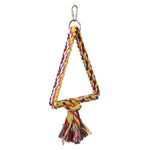 Triangle Cotton Rope Swing Pet Birds Parrot Biting Grinding Climbing Cage Toy