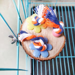 Round Wooden Stand Platform Parrot Toy Bird Pet Bite Chew Cage Hangings Decor