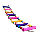 Multicolor Ladder Bridge Budgie Parrot Climbing Bite Toy Parakeet Swing Bird Toy
