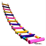 Multicolor Ladder Bridge Budgie Parrot Climbing Bite Toy Parakeet Swing Bird Toy