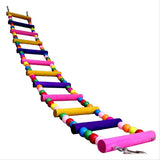 Multicolor Ladder Bridge Budgie Parrot Climbing Bite Toy Parakeet Swing Bird Toy