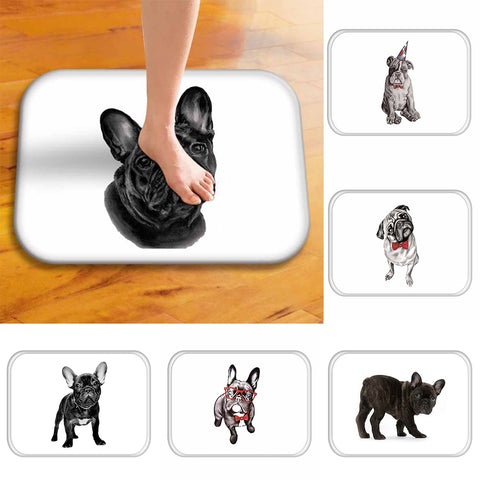 Home Decor Dog Print Bathroom Kitchen Anti-Slip Floor Mat Soft Square Carpet Rug