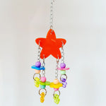 Bird Pet Stand Swing Chewing Beads Stars Flowers Shape Parrot Hanging Play Toy