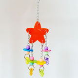Bird Pet Stand Swing Chewing Beads Stars Flowers Shape Parrot Hanging Play Toy