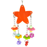 Bird Pet Stand Swing Chewing Beads Stars Flowers Shape Parrot Hanging Play Toy