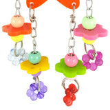 Bird Pet Stand Swing Chewing Beads Stars Flowers Shape Parrot Hanging Play Toy
