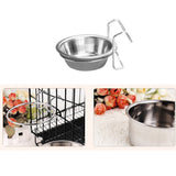 150ml Stainless Steel Hanging Dog Feeding Bowl Water Dish Feeder Pet Supplies
