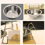 150ml Stainless Steel Hanging Dog Feeding Bowl Water Dish Feeder Pet Supplies