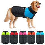 Winter Warm Dog Padded Zipper D-Ring Coat Pet Skiing Clothing for Large Dog