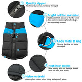 Winter Warm Dog Padded Zipper D-Ring Coat Pet Skiing Clothing for Large Dog