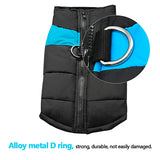 Winter Warm Dog Padded Zipper D-Ring Coat Pet Skiing Clothing for Large Dog