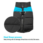 Winter Warm Dog Padded Zipper D-Ring Coat Pet Skiing Clothing for Large Dog