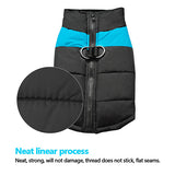 Winter Warm Dog Padded Zipper D-Ring Coat Pet Skiing Clothing for Large Dog