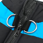 Winter Warm Dog Padded Zipper D-Ring Coat Pet Skiing Clothing for Large Dog