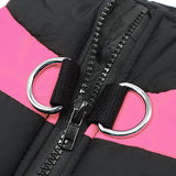 Winter Warm Dog Padded Zipper D-Ring Coat Pet Skiing Clothing for Large Dog