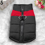 Winter Warm Dog Padded Zipper D-Ring Coat Pet Skiing Clothing for Large Dog