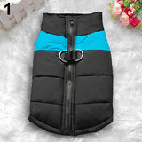 Winter Warm Dog Padded Zipper D-Ring Coat Pet Skiing Clothing for Large Dog