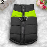 Winter Warm Dog Padded Zipper D-Ring Coat Pet Skiing Clothing for Large Dog