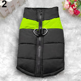Winter Warm Dog Padded Zipper D-Ring Coat Pet Skiing Clothing for Large Dog