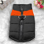 Winter Warm Dog Padded Zipper D-Ring Coat Pet Skiing Clothing for Large Dog