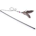 Great Kitten Play Interactive Fun Toy Cat Teaser Wand Feather Pendant + Bell