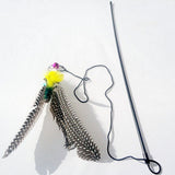 Great Kitten Play Interactive Fun Toy Cat Teaser Wand Feather Pendant + Bell